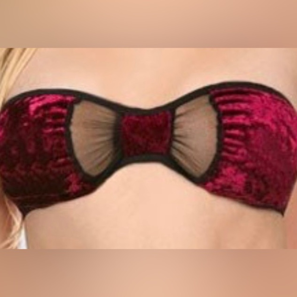 ***2 for $7***. NWT. Lot of 2 velvet and mesh bandeau tops. Small